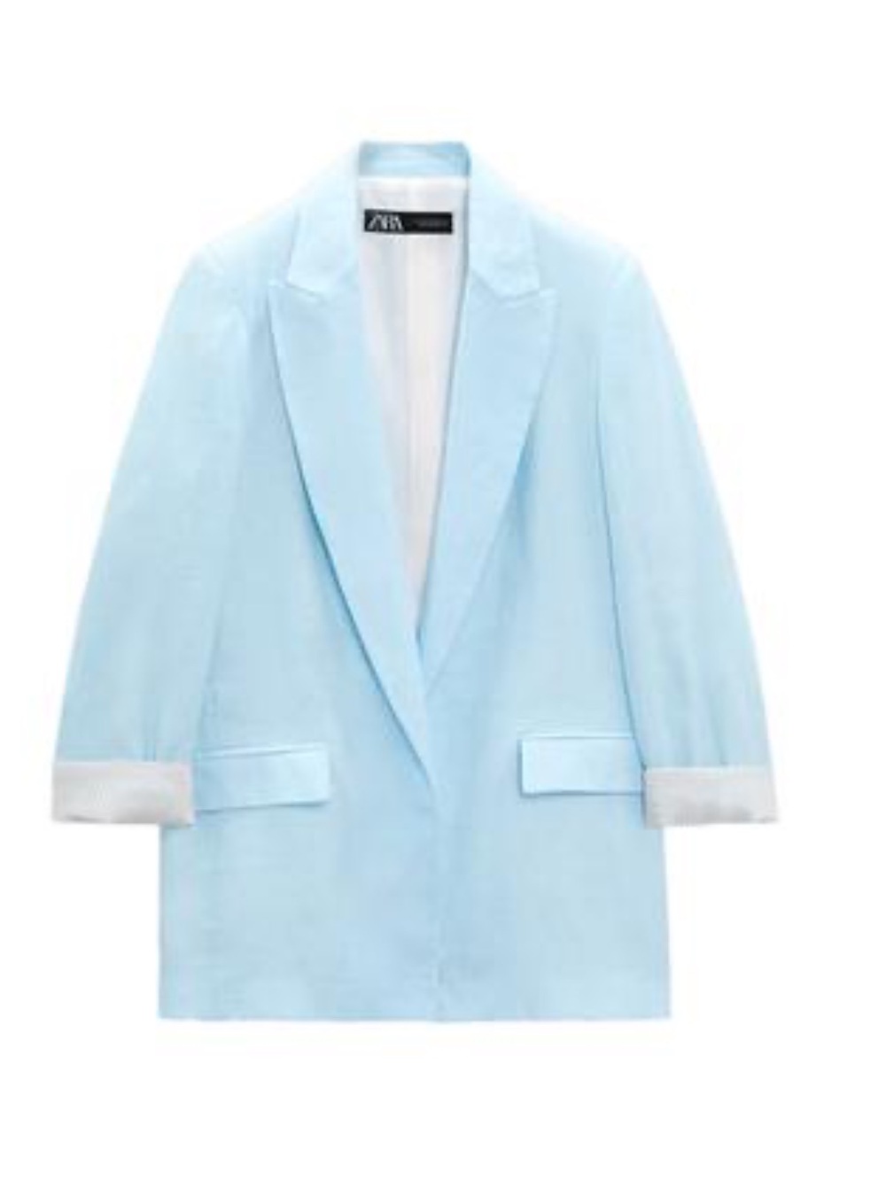 ZARA Pastel Light Blue Relaxed Blazer Jacket